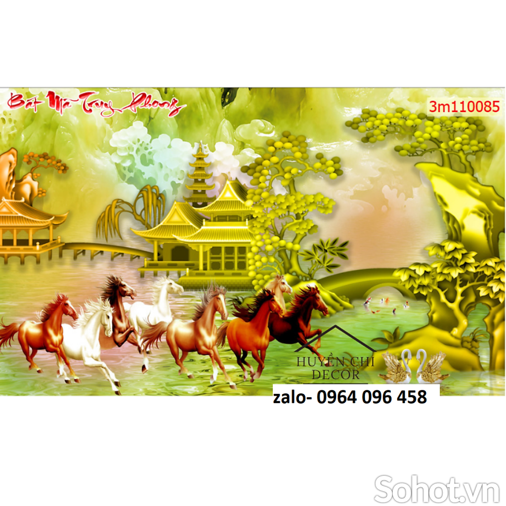 Tranh gạch 3d 8 con ngựa - 6999CV