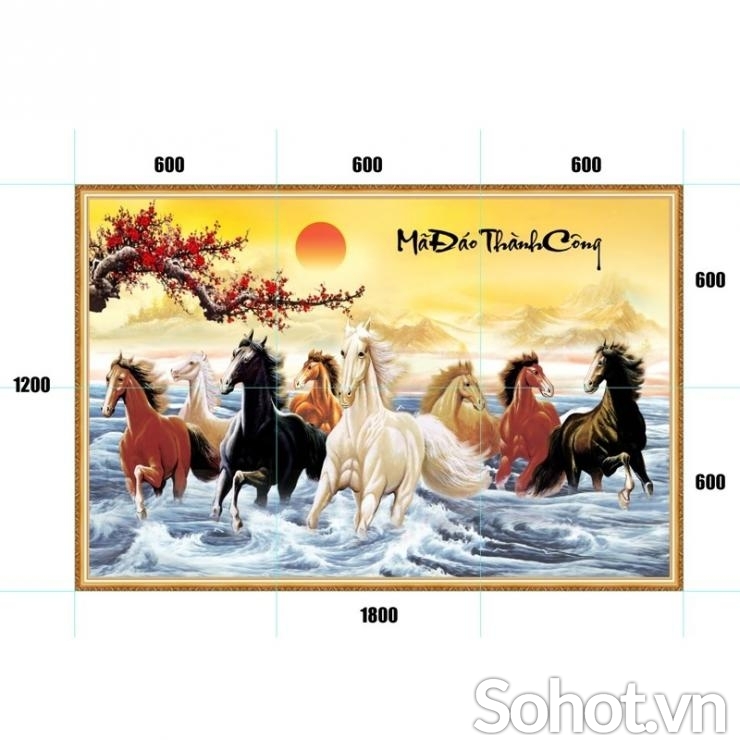 Gạch tranh 3D - mã đáo truy phong