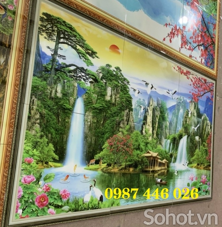 Gạch ốp tường, gach trang trí tường đẹp phòng khách HP9822