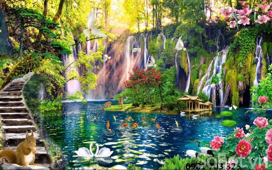 Tranh gạch phong cảnh 3D ốp tường