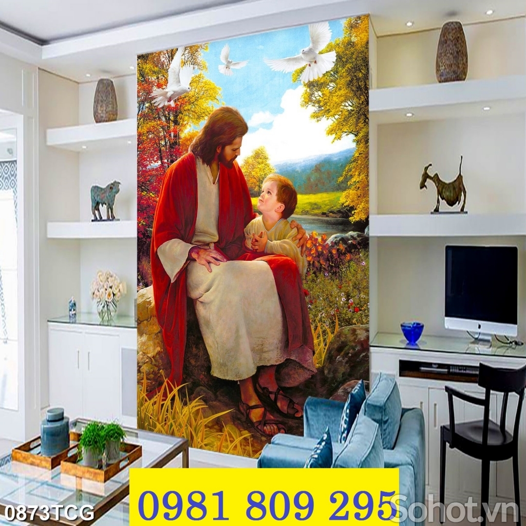 Tranh gạch men công giáo , tranh chúa 3d