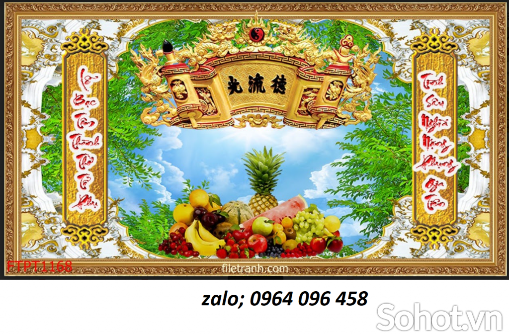 Tranh gạch 3d phòng thờ - MNK87