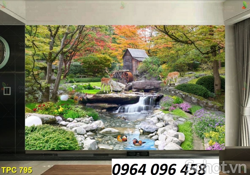 Mẫu tranh gạch 3d phòng khách - 555HD