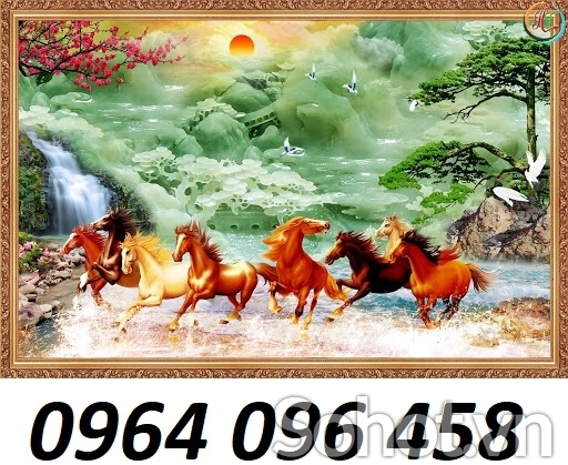 Tranh gạch 3d bát mã - KXDC744