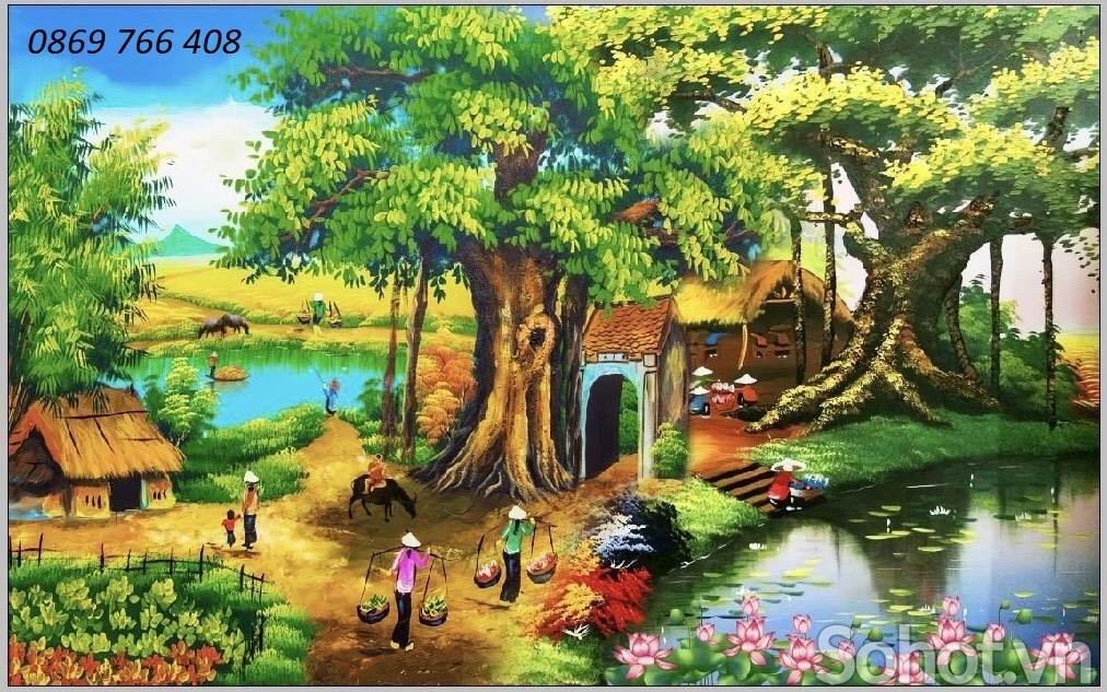 Gạch tranh 3d quê hương