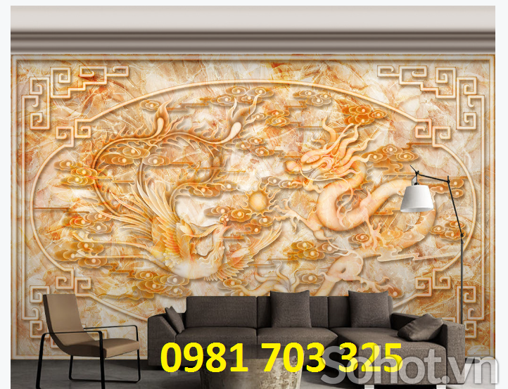 Tranh gạch 3D Rồng Phượng