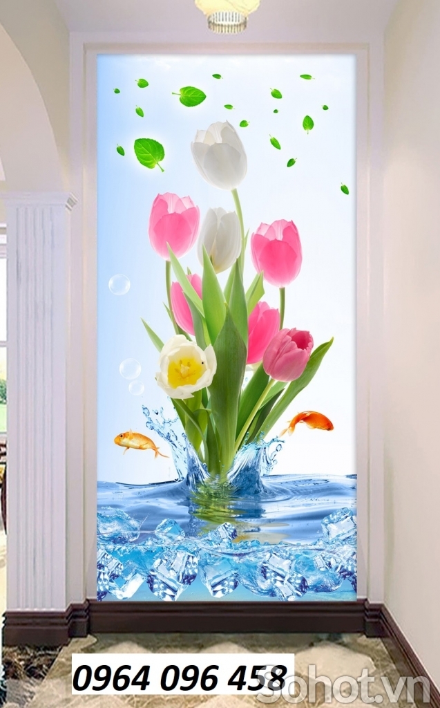 tranh gạch 3d mẫu bình hoa - DB44