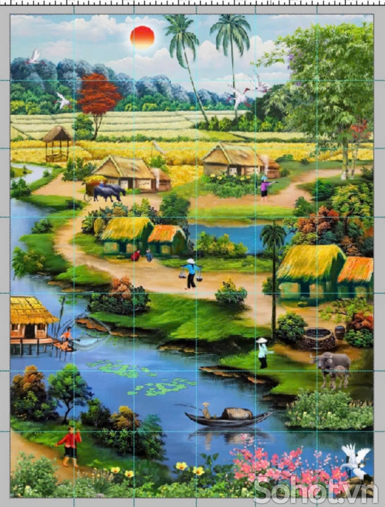 Gạch tranh in 3D - phong cảnh thiên nhiên