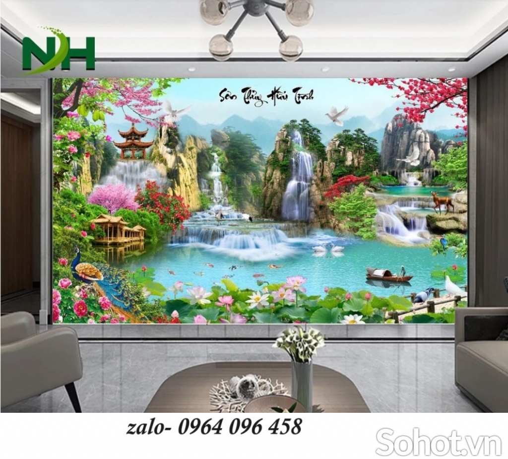 Tranh gạch 3d ốp tường phong cảnh đồng quê - NC444