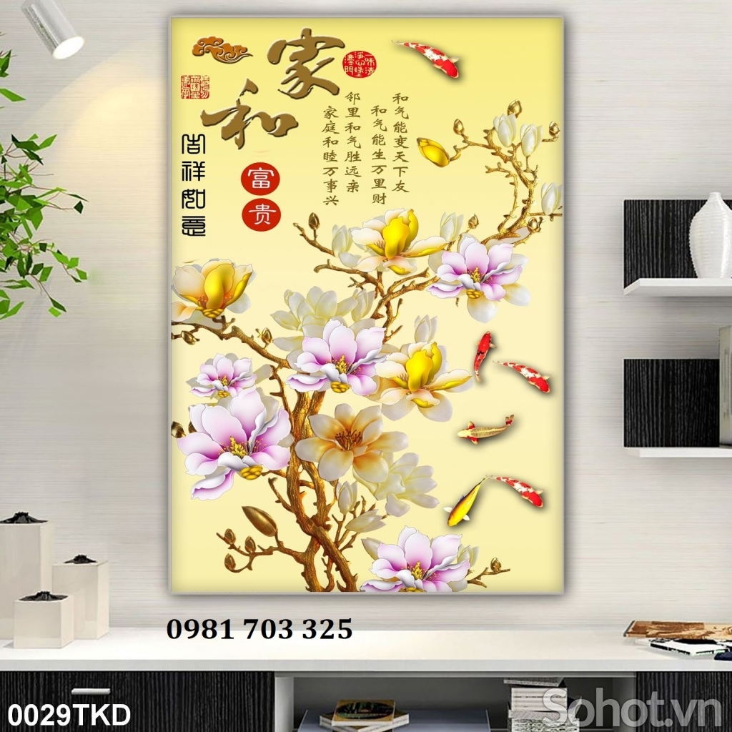 Tranh gạch 3D khổ đứng trí