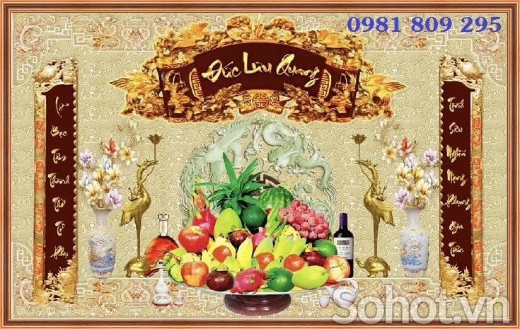 Tranh gạch men dán tường phòng thờ HP847