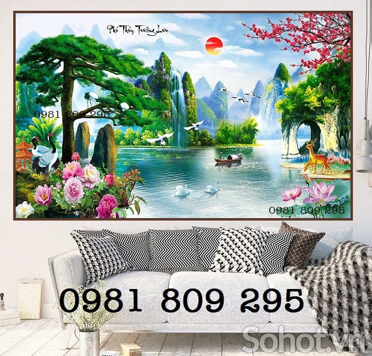 Gạch tranh 3d phong cảnh trang trí