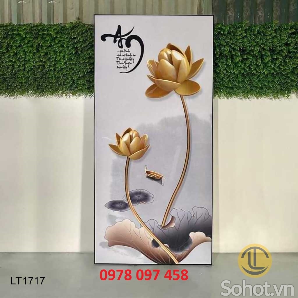 Tranh dán tường phòng khách - tranh thư pháp