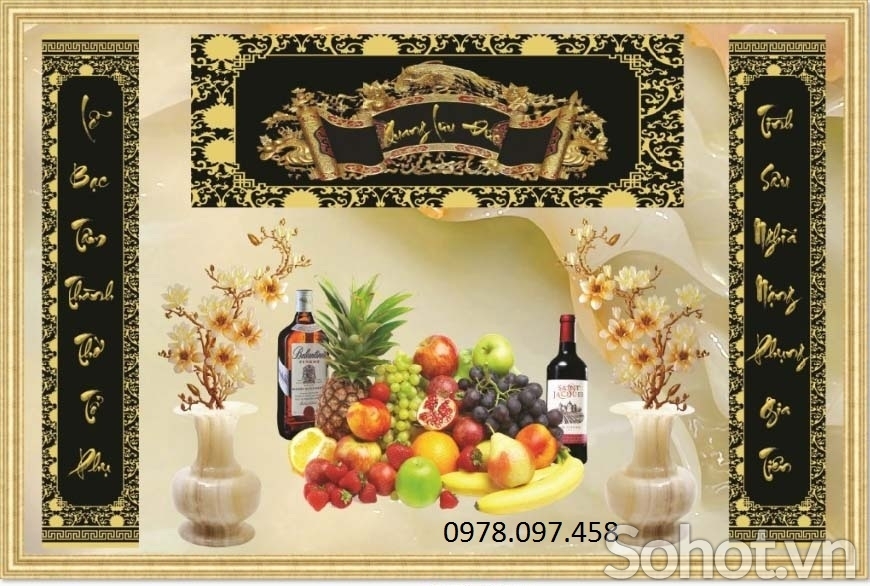 Tranh gạch hiện đại - tranh phòng thờ