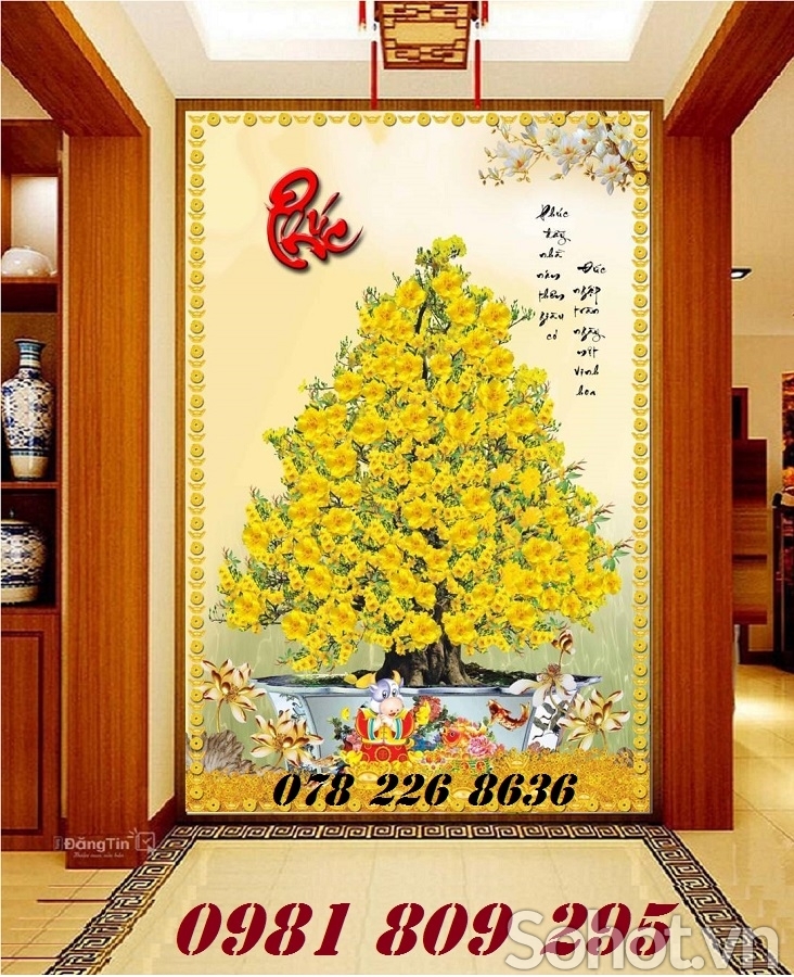 Tranh gạch , tranh gạch men hoa mai