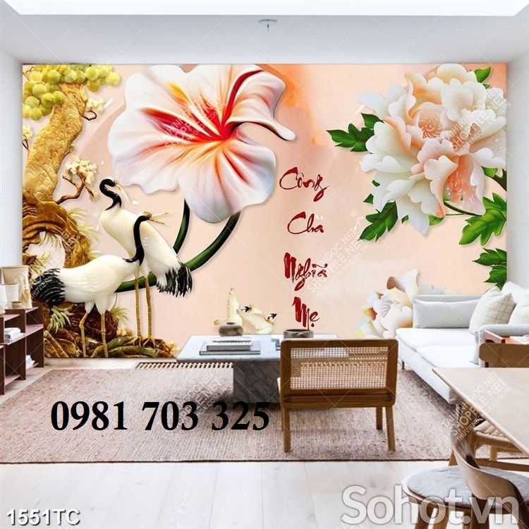 Tranh hạc phong thủy, tranh gạch 3D