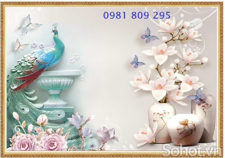 Gạch tranh , gạch ốp chim công cao cấp