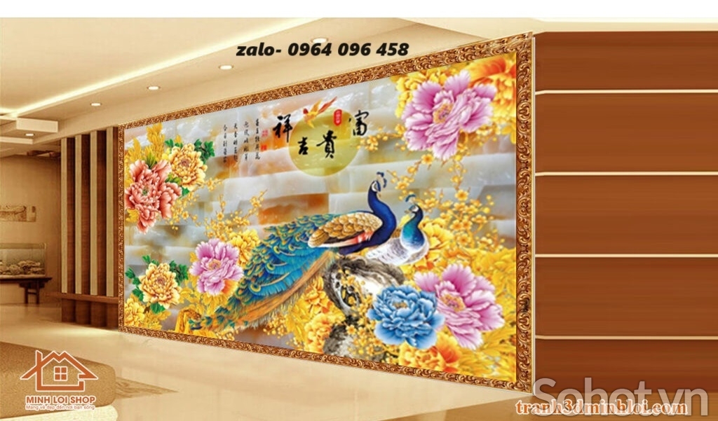 Tranh gạch 3d trang trí phòng khách - MNN09
