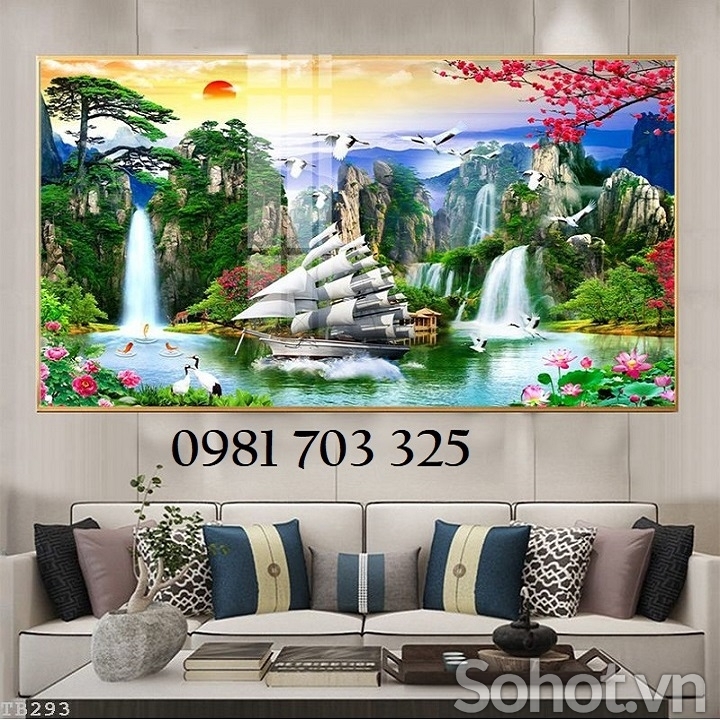 Tranh gạch thuyền buồm 3d đẹp