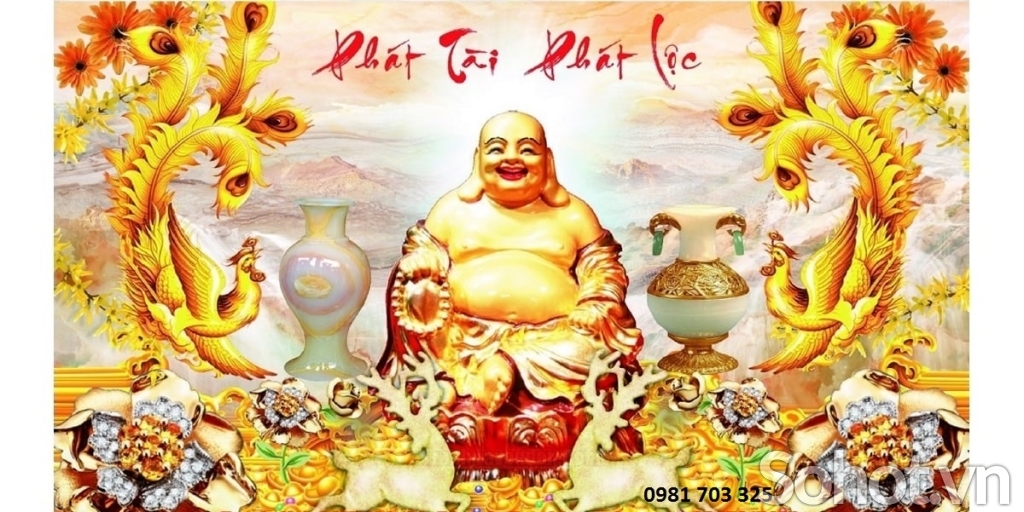 Gạch tranh 3D- tranh phật di lặc