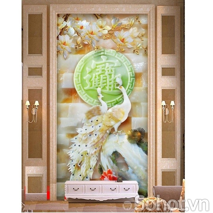 Gạch tranh bình hoa ốp tường