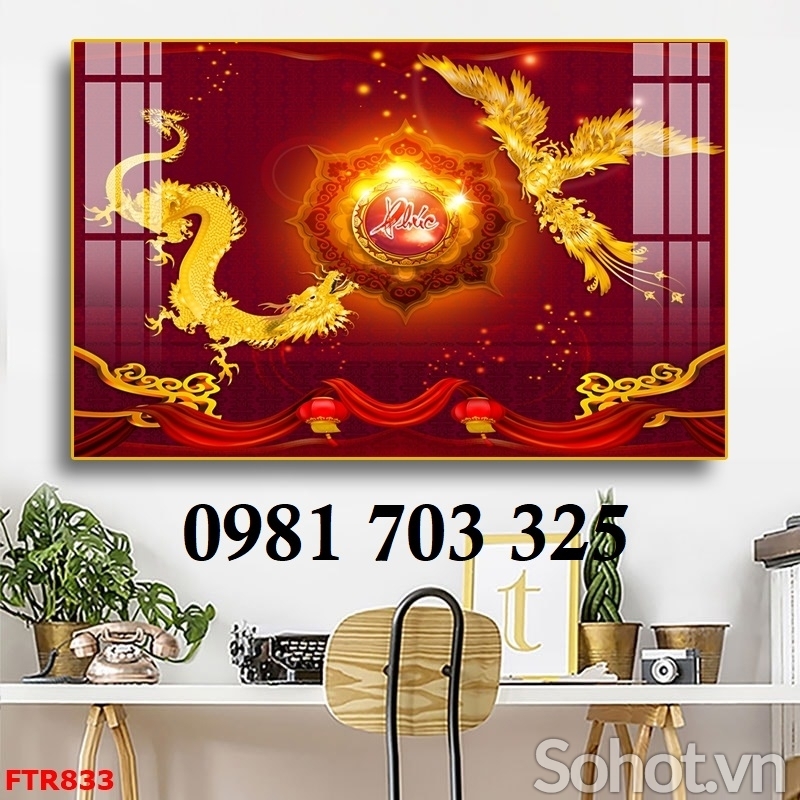 Tranh gạch 3D rồng phượng