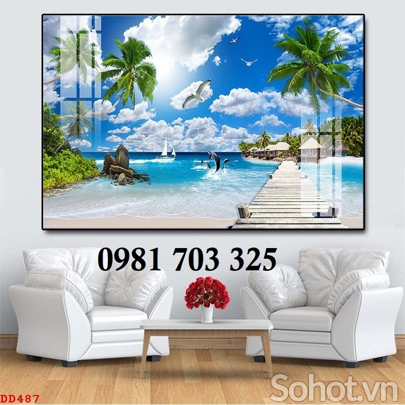 Tranh gạch men 3D phong cảnh biển