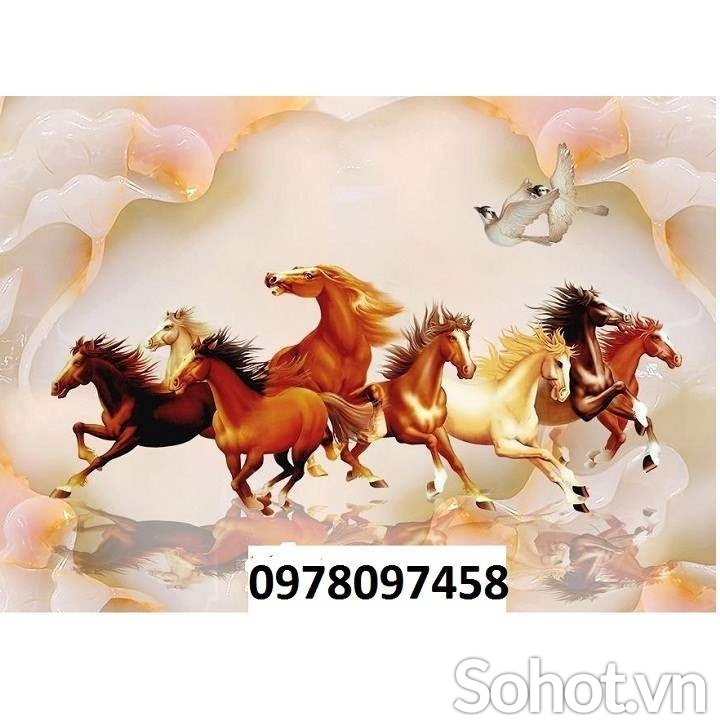 Tranh gạch phong thủy- tranh ngựa