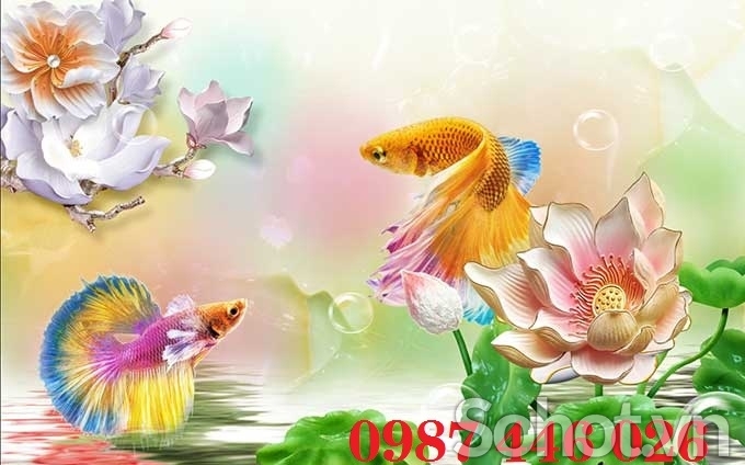 Tranh gạch men cá chép HP7233
