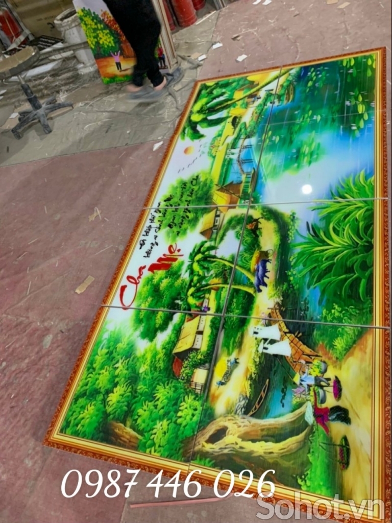 Gạch 3d tranh làng quê