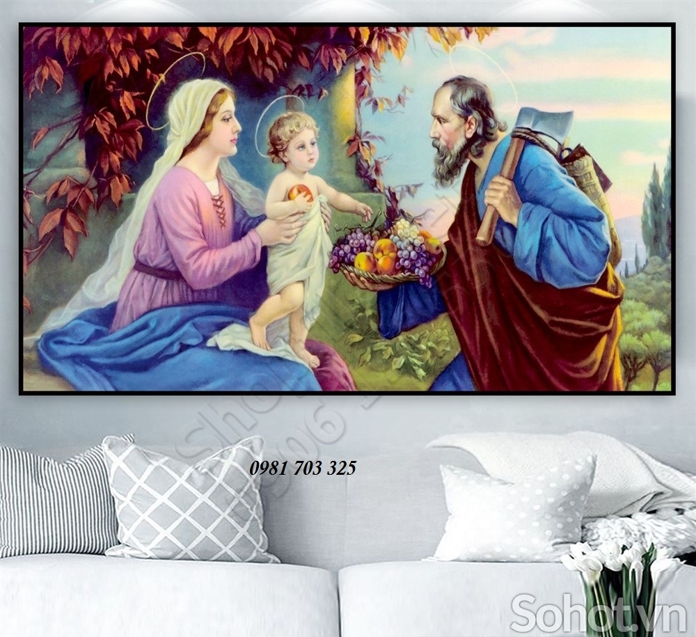 Tranh Gia đình thánh gia- tranh gạch men công giáo