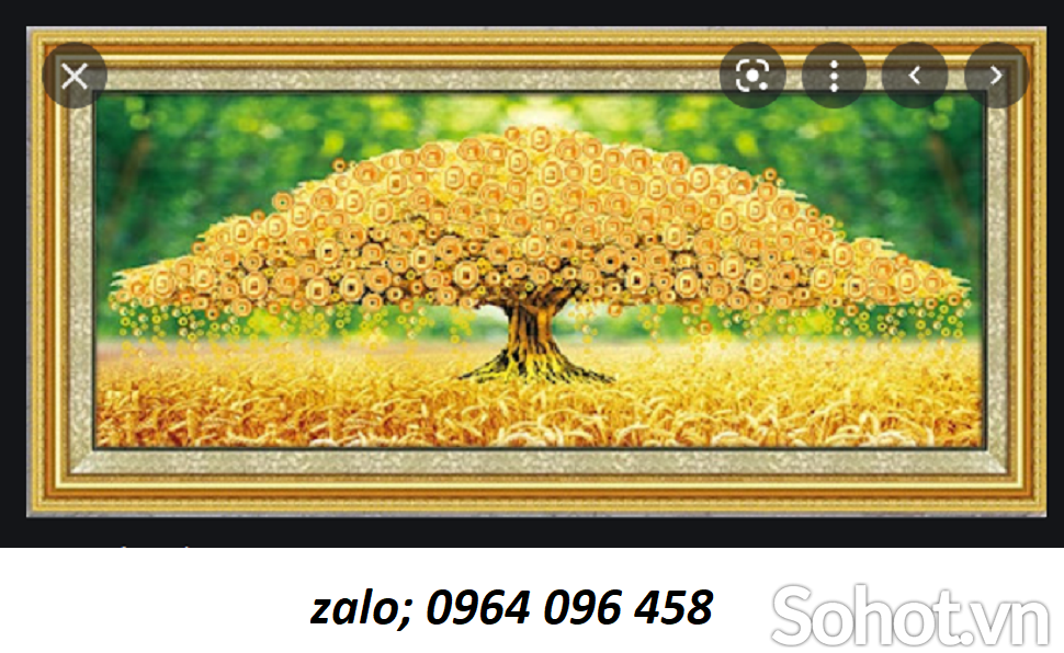 Tranh cây tiền vàng 3d - tranh gạch 3d cây tiền vàng - HGFD4