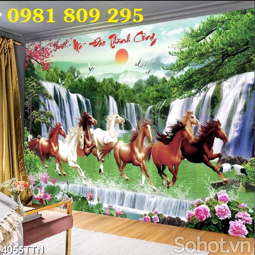 Mẫu tranh gạch ngựa phòng khách