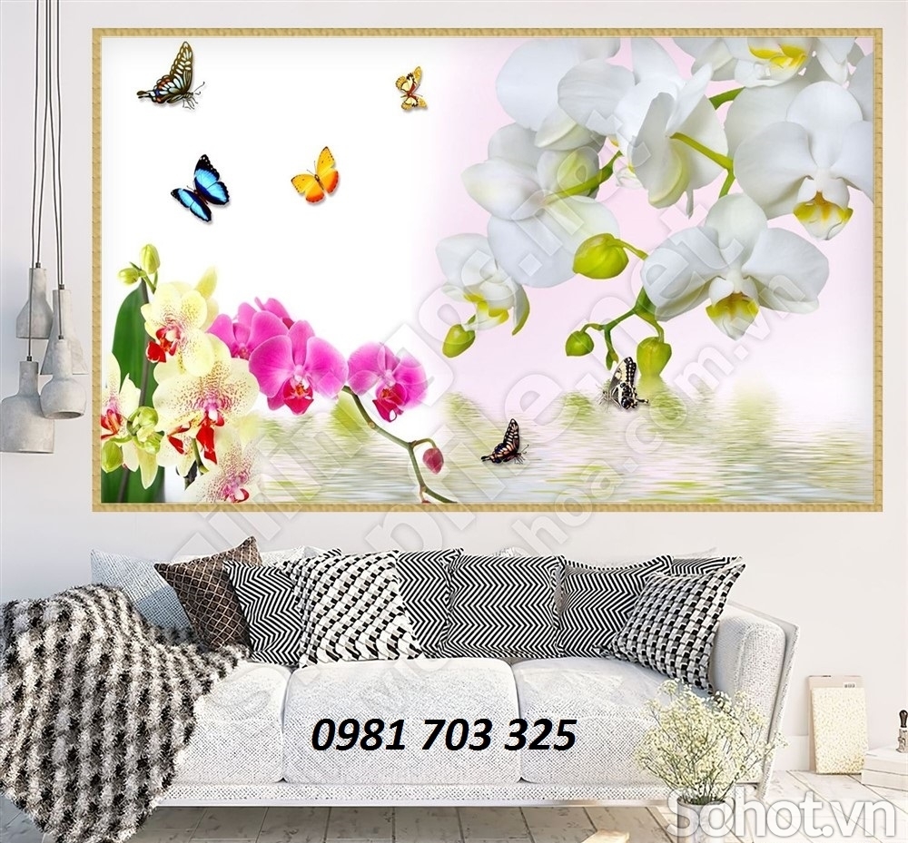 Tranh gạch 3D hoa lan