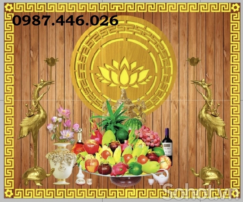 Gạch tranh ốp tường ban thờ, tranh gạch trang trí tường đẹp