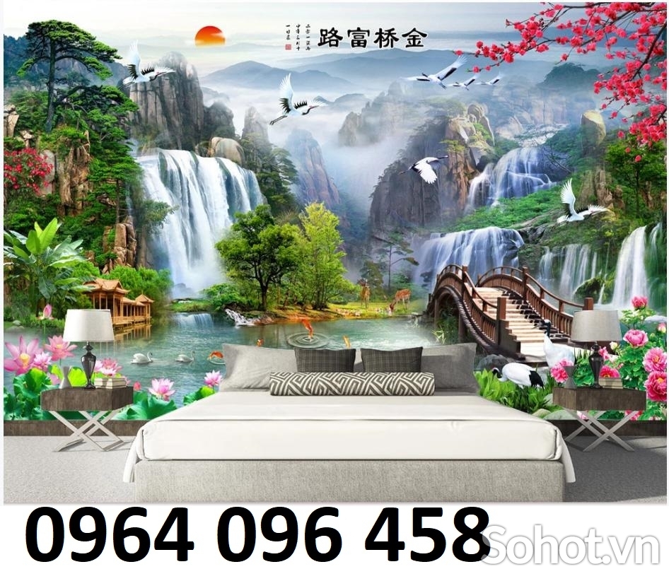 Tranh gạch 3d ốp tường phong cảnh đồng quê - LKH55