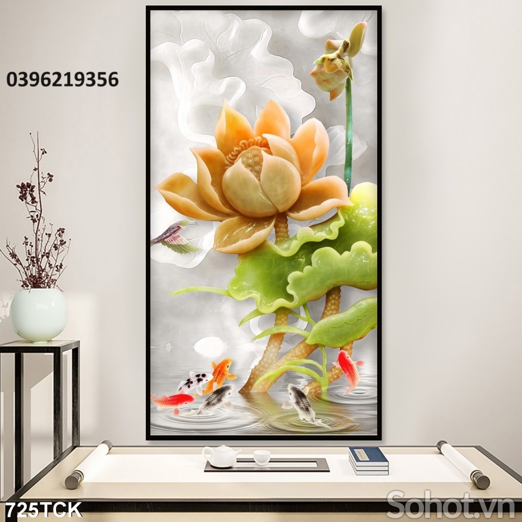 Tranh gạch hình cá chép đẹp