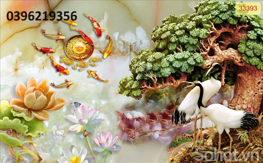 Tranh tùng hạc treo tường đẹp