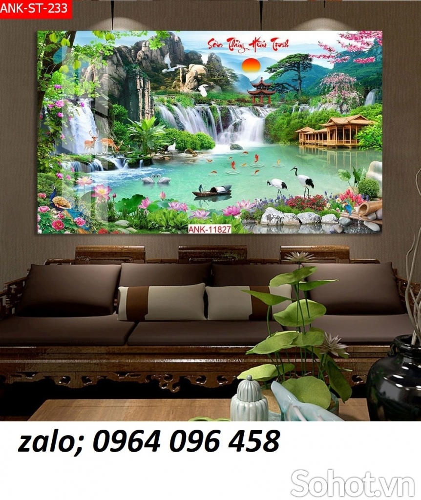 Tranh gạch 3d ốp tường mẫu phong cảnh đồng quê - 699NVC