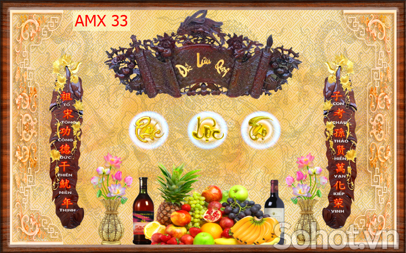 Tranh phòng thờ - gạch men 3D