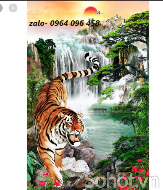 Tranh gạch 3d con hổ - gạch tranh 3d con hổ - SXC5