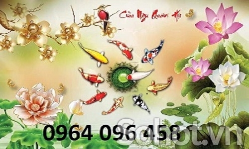 Tranh gạch 3d cửu ngư quần hội - SXBV844