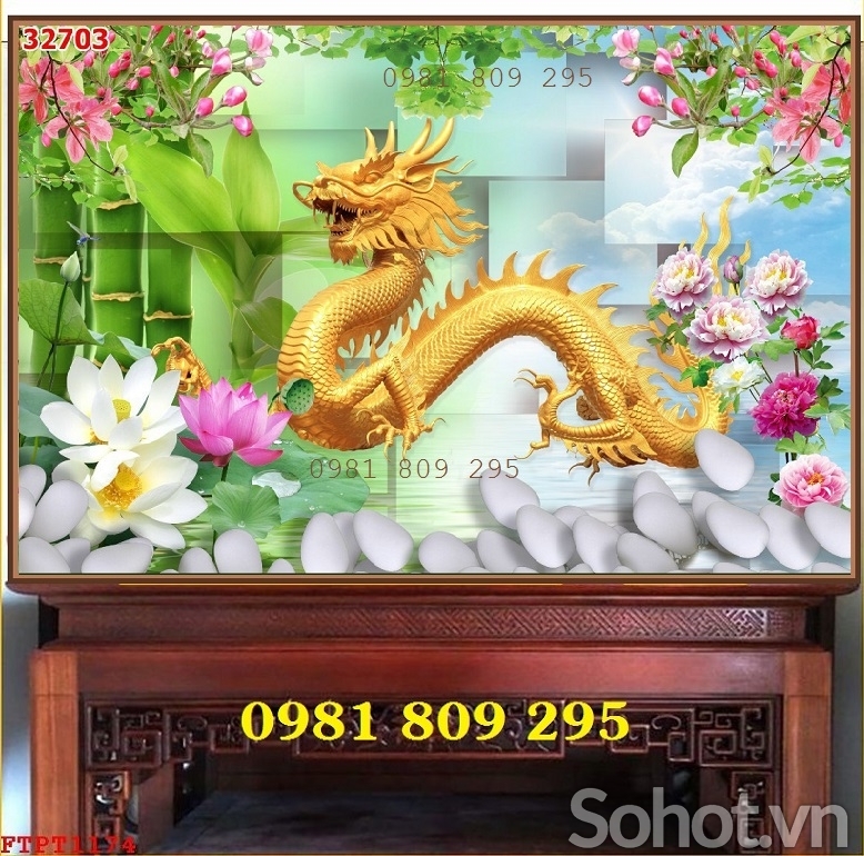 Gạch ốp tường 3d long phụng