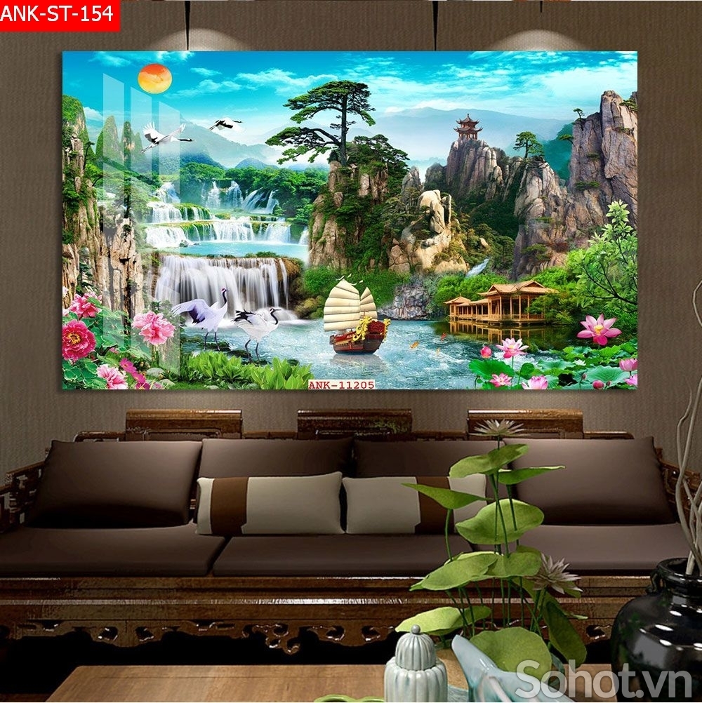 Tranh gạch 3d dán tường phòng khách - MCV54