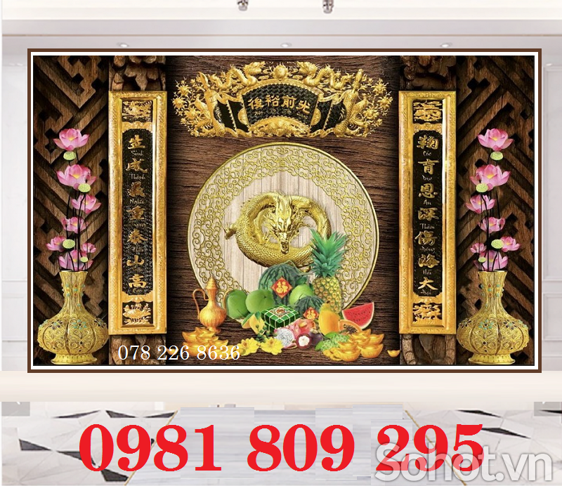 Tranh gạch - tranh trang trí phòng thờ