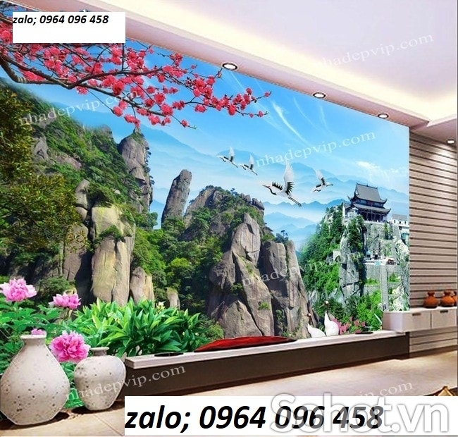 Tranh gạch 3d phong cảnh mây núi - 765CVB