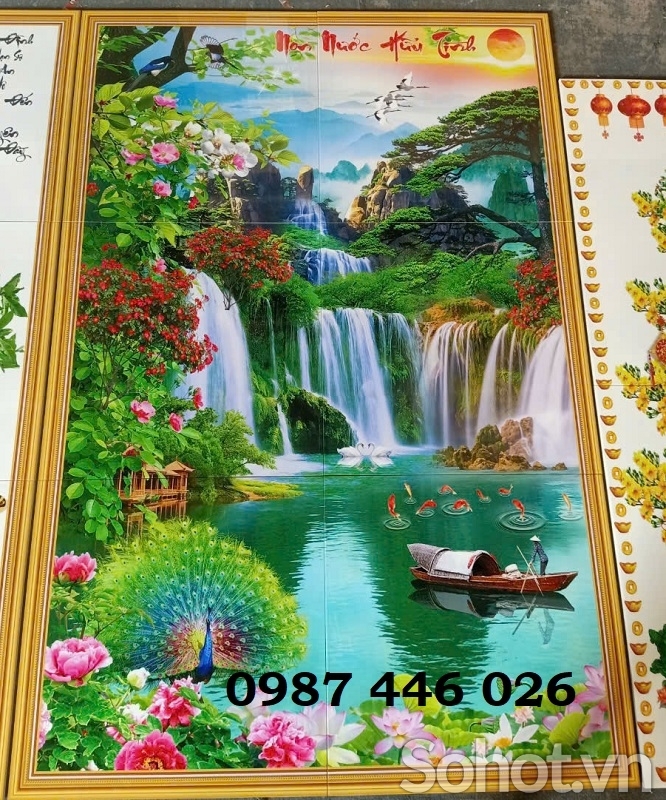 Gạch tranh phong cảnh 3d HP384