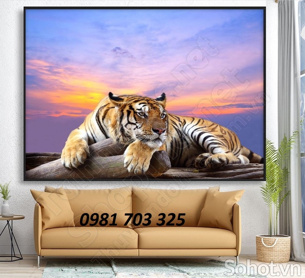 Gạch tranh phong thủy- tranh hổ