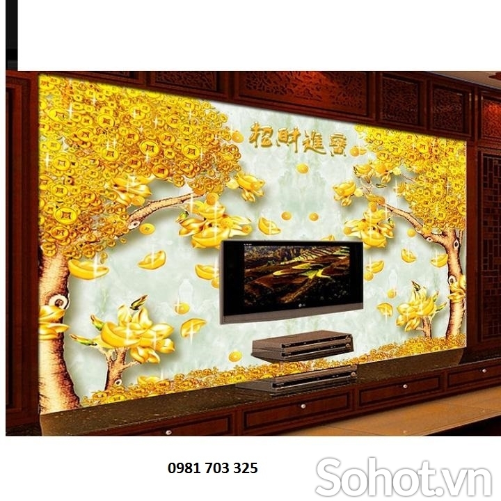 Tranh trang trí phòng khách- tranh gạch ốp tường