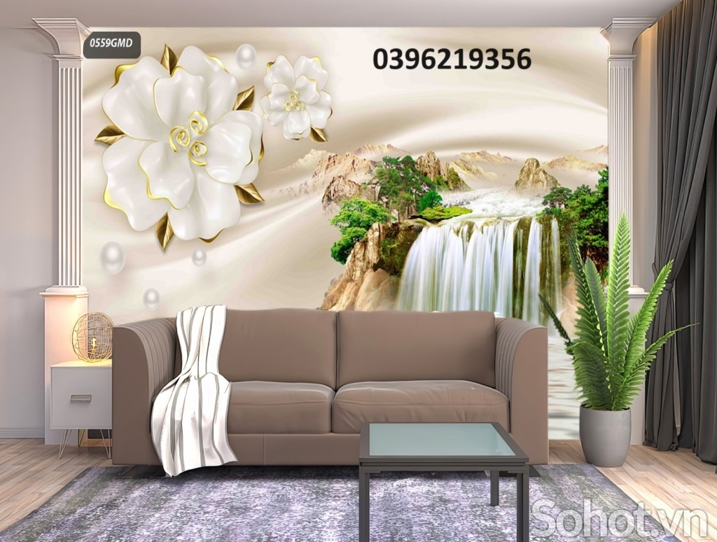 Tranh sơn thủy đẹp trang trí 3D